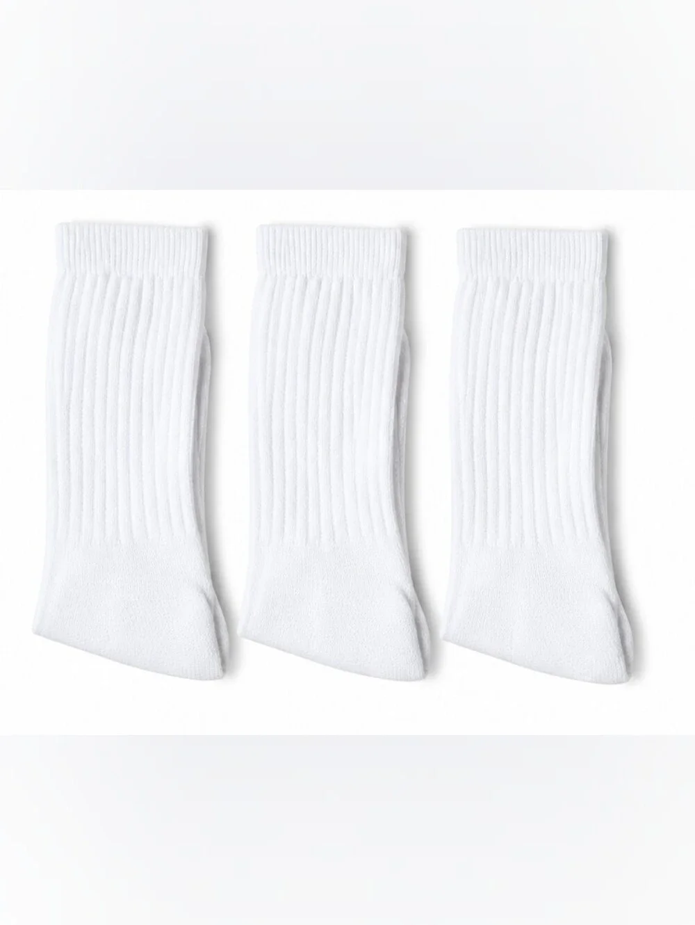 12 Pairs Men's Cotton Crew Everyday Plain Solid White Socks Size 9-11